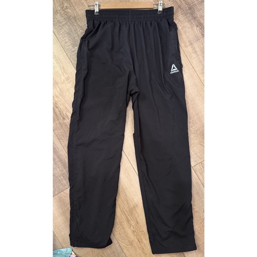 Reebok Men’s Black Lightweight Athletic Training Track Pants Medium M Sport